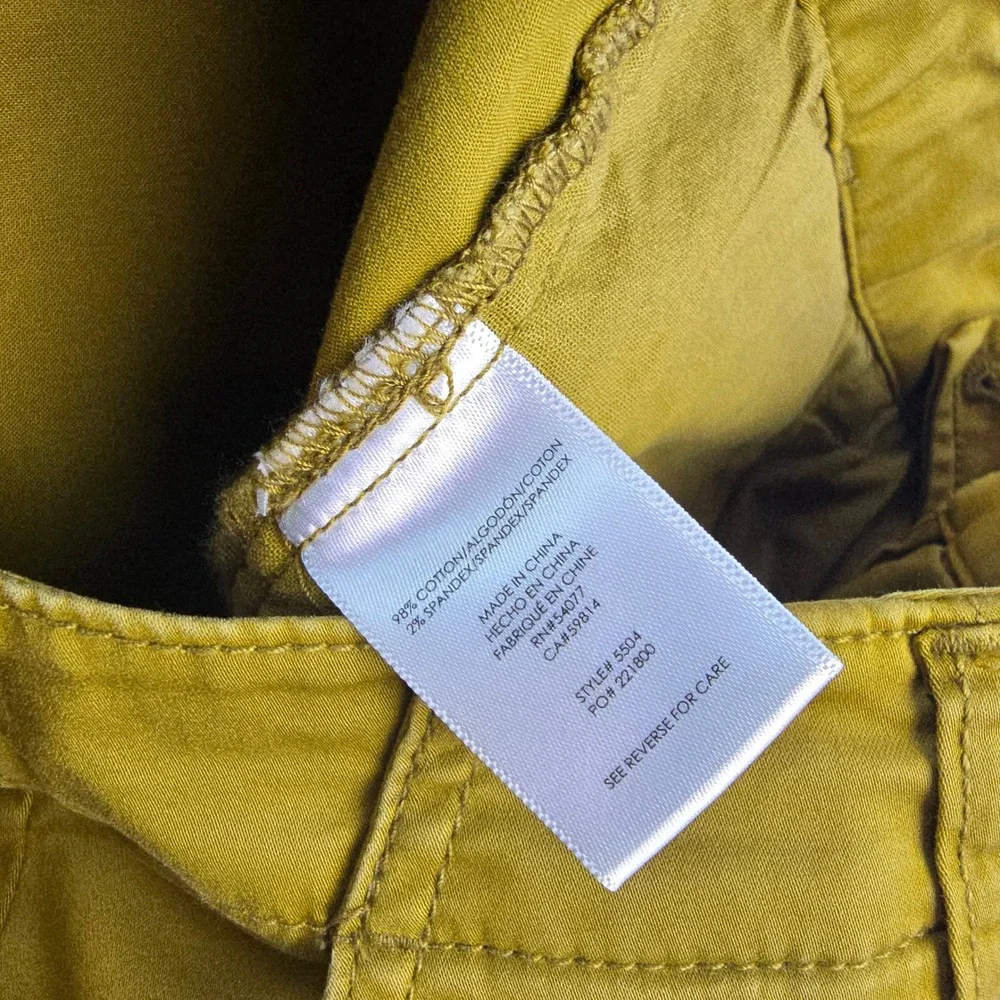 Cabi Mariner Jogger Pants‎ #5504 Mustard Yellow Slim Fit Snap Cuff Size 12